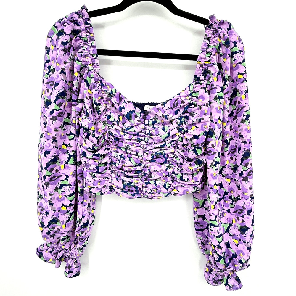 Lush Y2K Milkmaid Sweetheart Cropped Top Cottage Fairy Coquette Puff Sleeves‎ SM